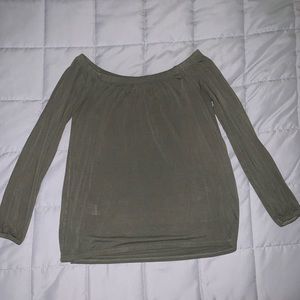 Hollister Off the shoulder green top